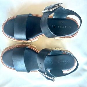 Gianni Bini Black Platform Sandals with Lug Soles